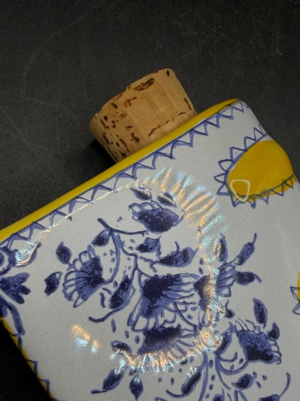 Metropolitan Museum of Art Vintage MMA Hand Painted Book Flask Bottle w Cork